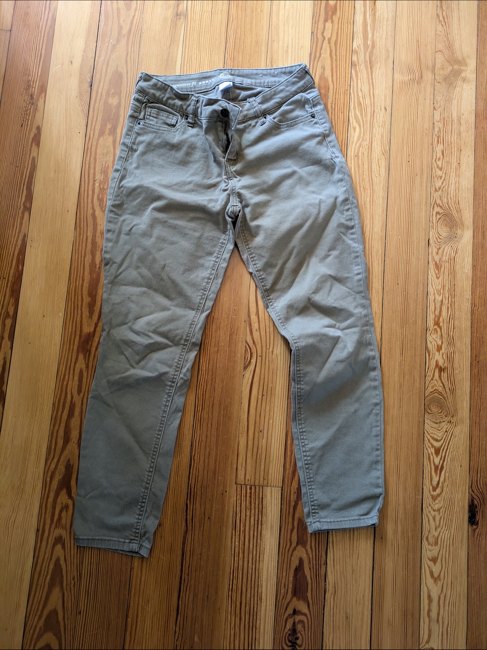 Cropped Ankle Pants in Grey Green
